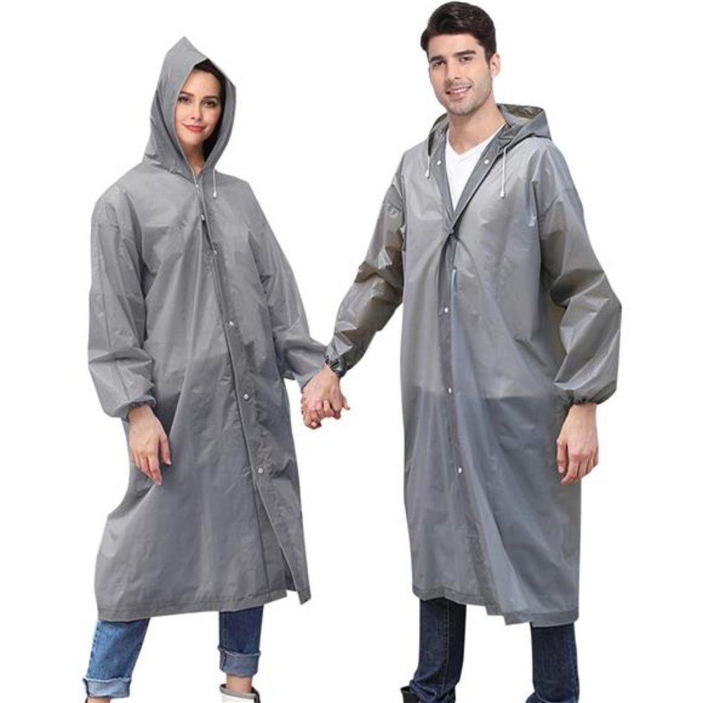 American Trends Rain Ponchos for Adults 2 Pack Reusable Rain Coat Clear Raincoat